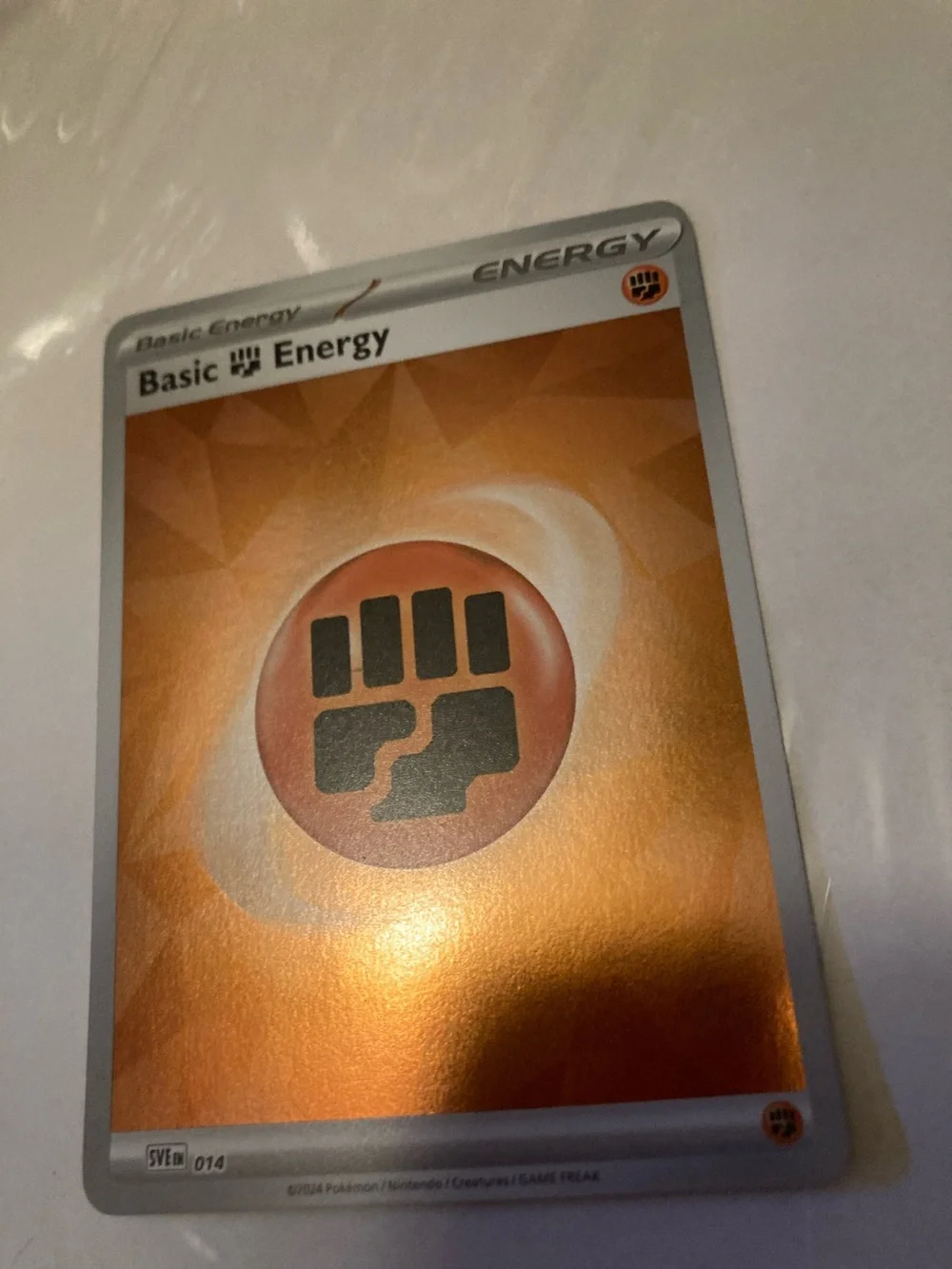 Pokemon Orange Basic Fighting Energy Card